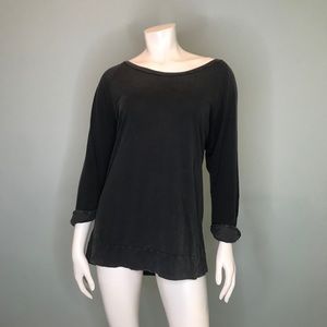 Aritzia TNA Boat Neck 3/4 Sleeve Top